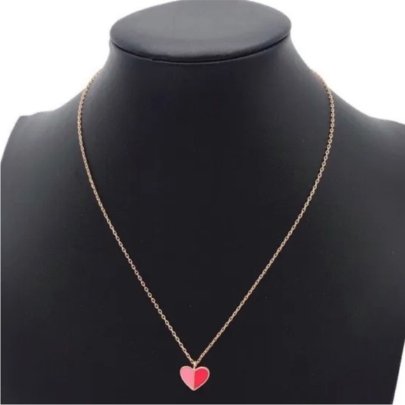 KATE SPADE ♠️ Heritage Heart Red/Pink Necklace - Picture 4 of 7